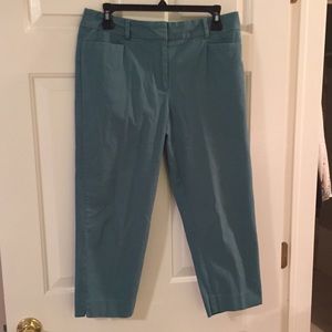 Talbots Green/Gray Petite Crop Pants EUC
